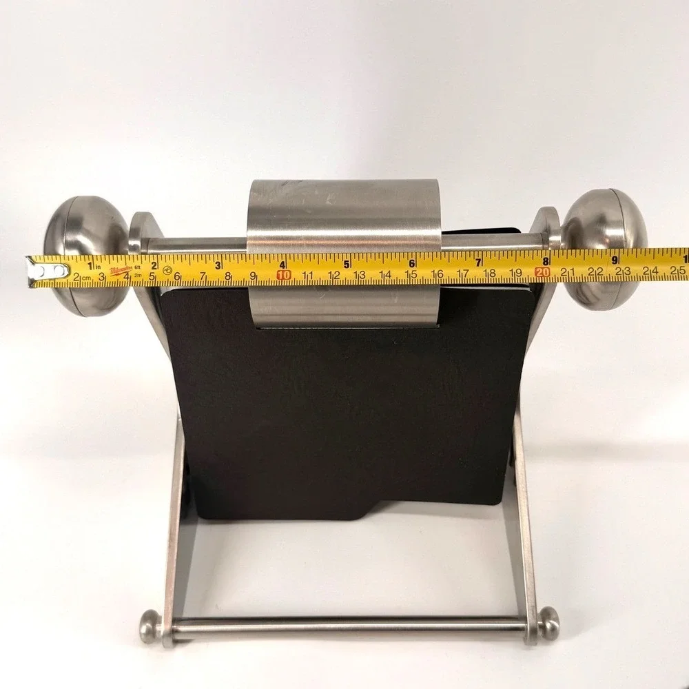 Pottery Barn Brushed‎ Stainless Steel Rotary 4x6 Photo Folio Rolodex Office